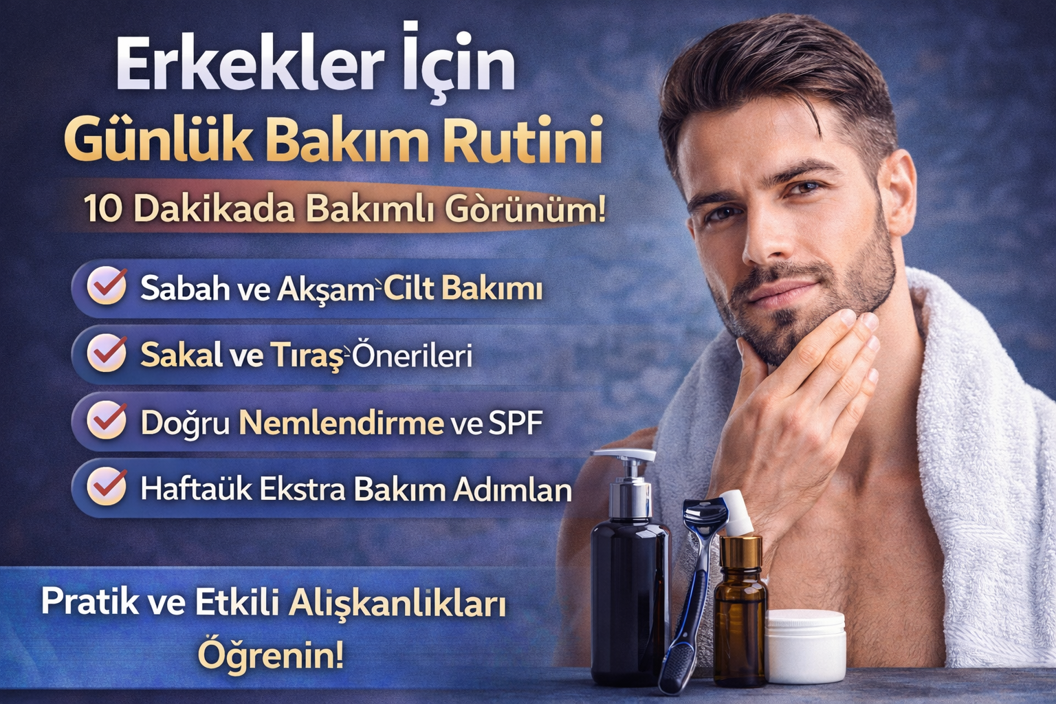 Erkekler İçin Günlük Bakım Rutini: 10 Dakikada Bakımlı Görünüm